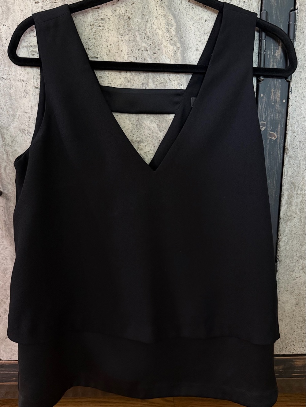 Banana Republic Black V-Neck Double-Layer Camisole